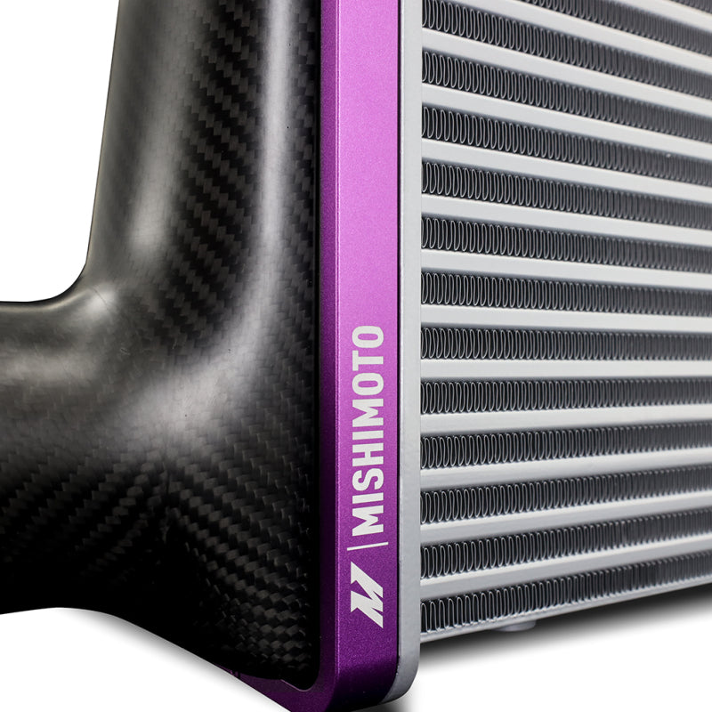 Mishimoto Universal Carbon Fiber Intercooler - Gloss Tanks - 525mm Gold Core - S-Flow - C V-Band