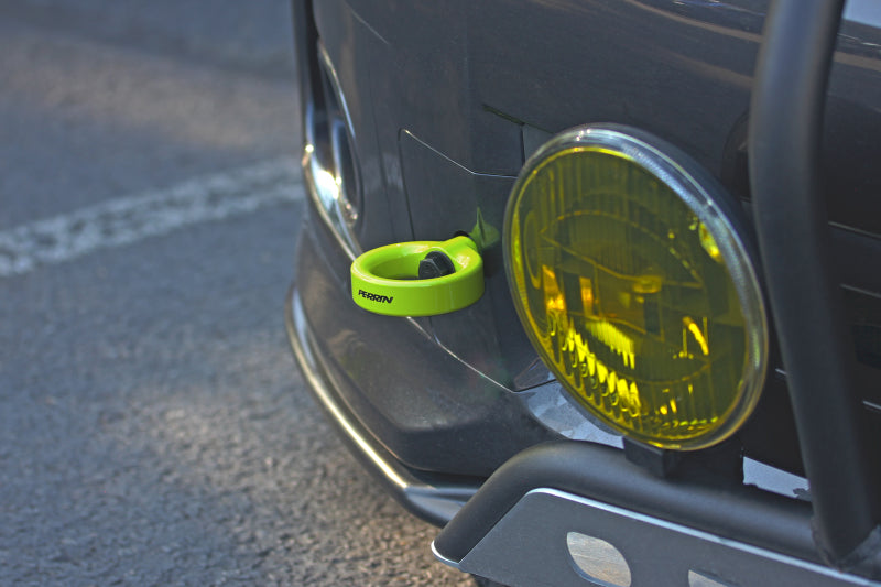 Perrin 08-14 Subaru WRX/STI Tow Hook Kit (Front) - Neon Yellow
