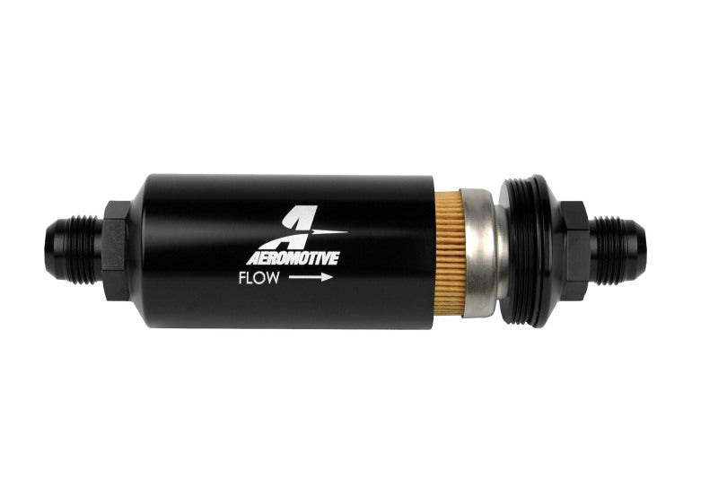 Aeromotive In-Line Filter - (AN -10 Male) 10 Micron Fabric Element Bright Dip Black Finish