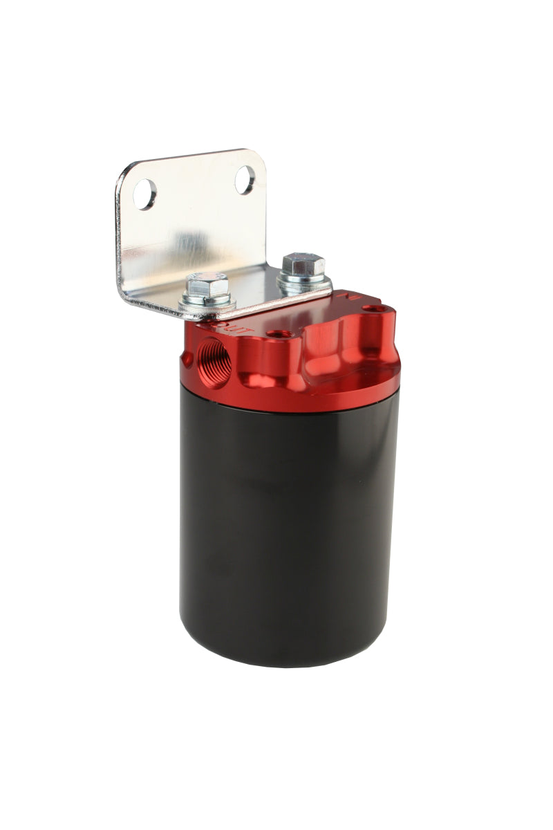 Aeromotive SS Series Billet Canister Style Fuel Filter Anodized Black/Red - 10 Micron Fabric Element