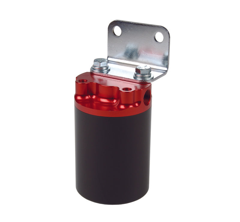Aeromotive SS Series Billet Canister Style Fuel Filter Anodized Black/Red - 10 Micron Fabric Element