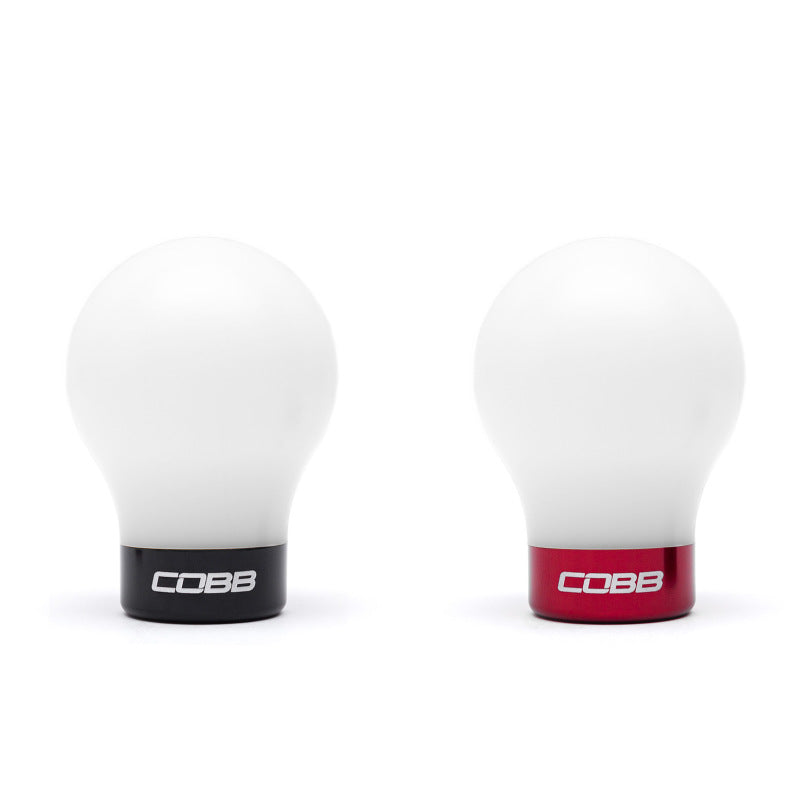 Cobb Subaru 6-Speed Weighted COBB Shift Knob - White (Incl. Both Red + Blk Collars)