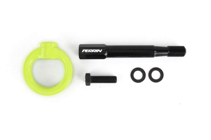 Perrin 14-19 Subaru Forester/Ascent Tow Hook Kit (Rear) - Neon Yellow