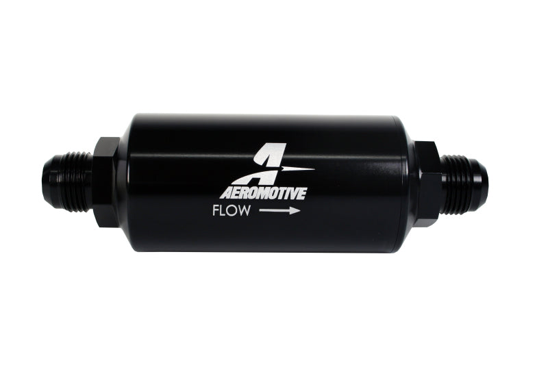 Aeromotive In-Line Filter - (AN -10 Male) 10 Micron Fabric Element Bright Dip Black Finish