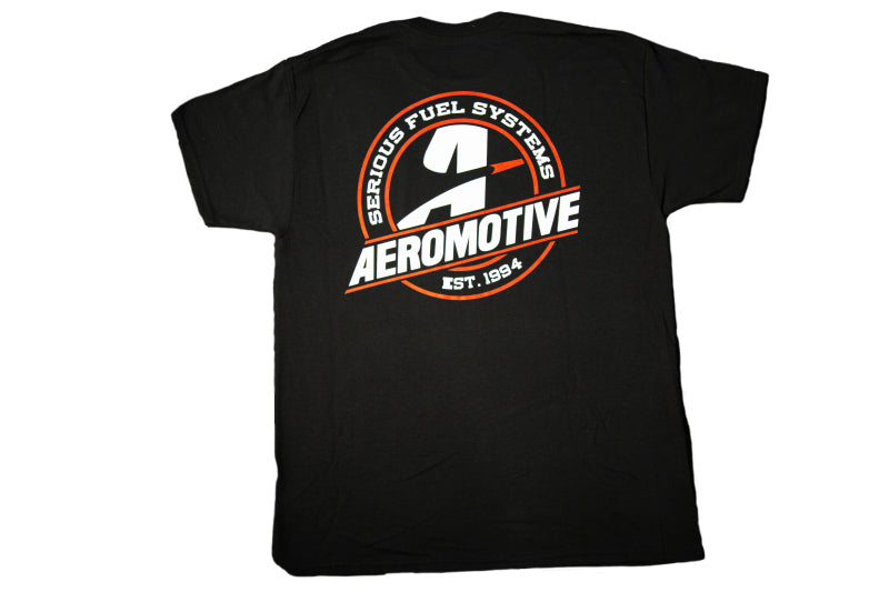 Aeromotive Standard Logo Black/Red T-Shirt - Medium